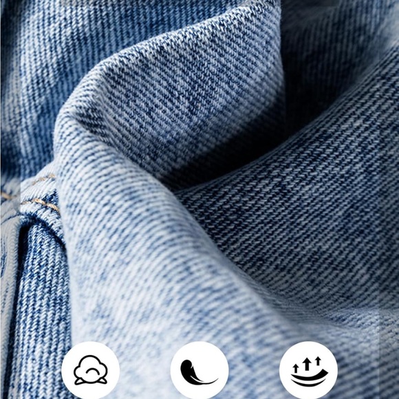 Light Blue Denim Jacket oversized women casual - Picture 4 of 9